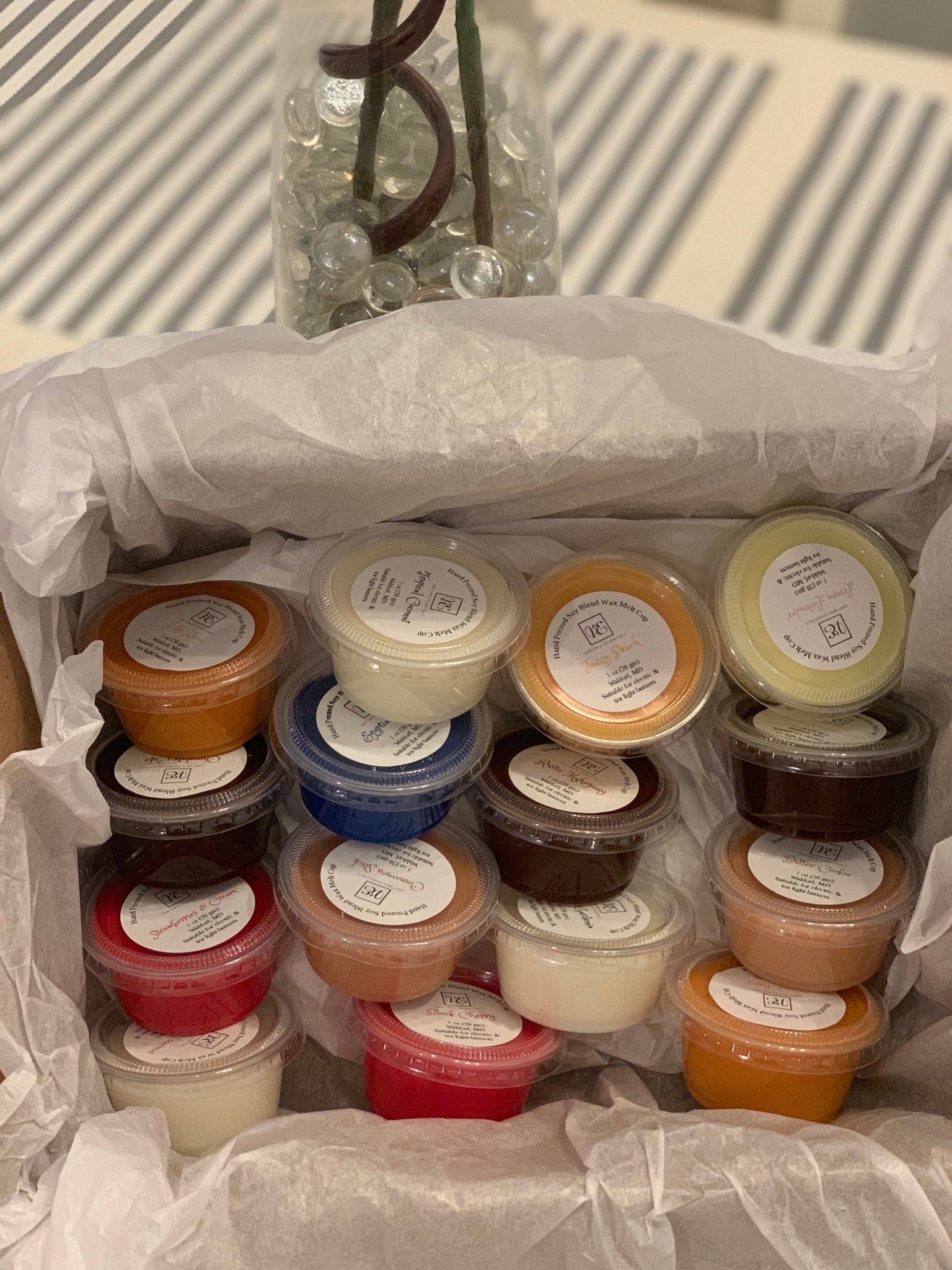 Scented wax melt samples